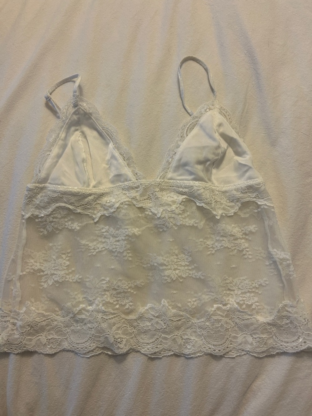 White fox Lace Sheer Cami - White